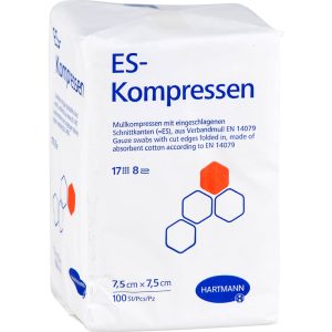 ES-KOMPRESSEN unsteril 7,5 x 7,5 cm 8 fach