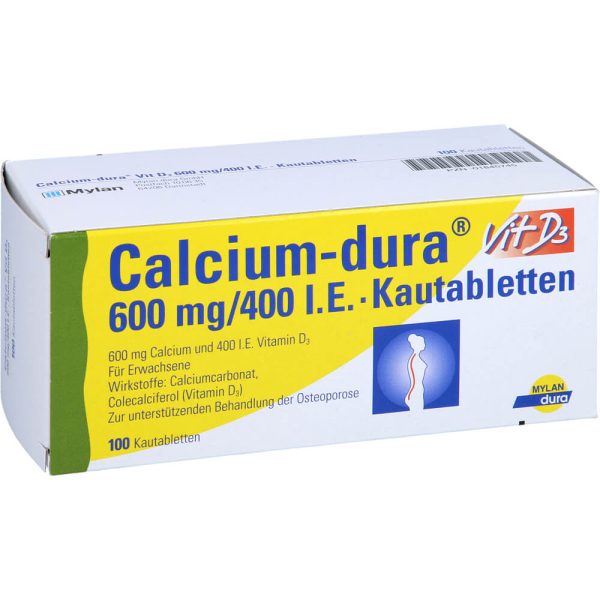 CALCIUM DURA Vit D3 600 mg/400 I.E. Kautabletten