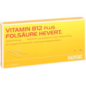 VITAMIN B12 PLUS Folsäure Hevert a 2 ml Ampulle