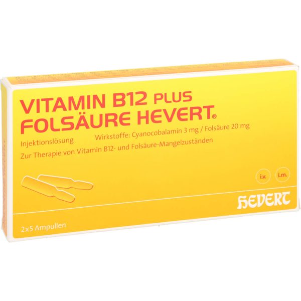 VITAMIN B12 PLUS Folsäure Hevert a 2 ml Ampulle