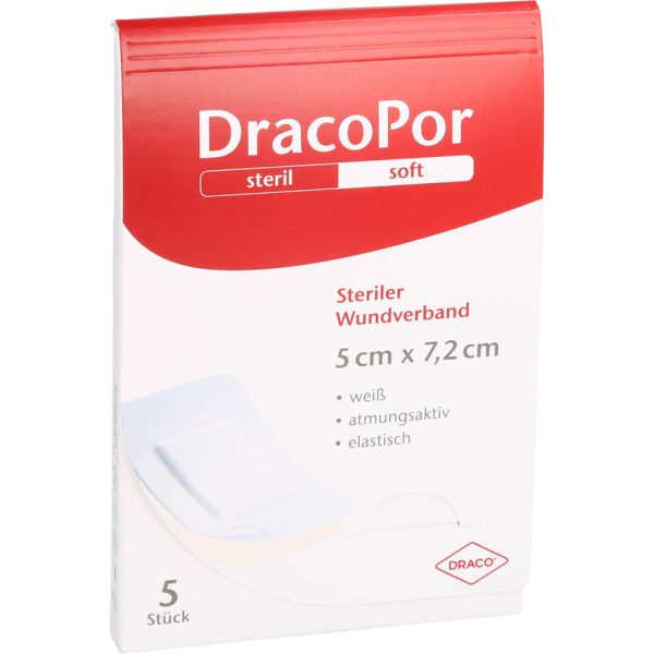 DRACOPOR Wundverband 5 x 7,2 cm steril