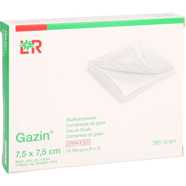 GAZIN Mullkopresse 7,5 x 7,5 cm steril 8 fach