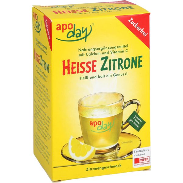 APODAY heiße Zitrone Vitamin C und Calcium zuckerfrei