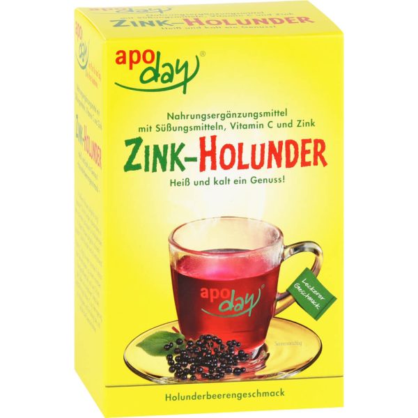 APODAY Holunder Vitamin C+Zink zuckerfrei Pulver