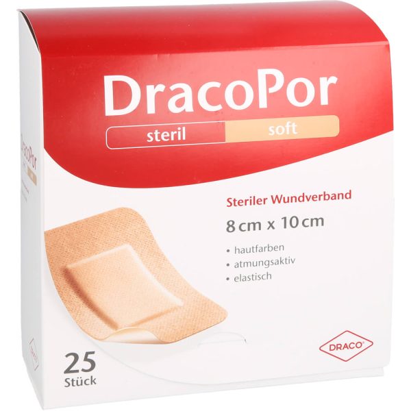 DRACOPOR Wundverband 8 x 10 cm steril hautfarben