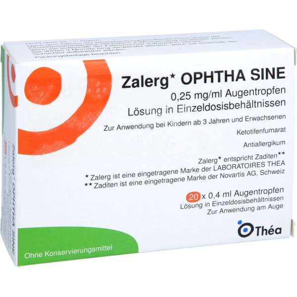 ZALERG ophtha sine Augentropfen Einzeldosispipetten