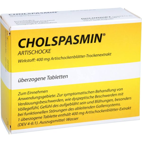 CHOLSPASMIN Artischocke überzogene Tabletten