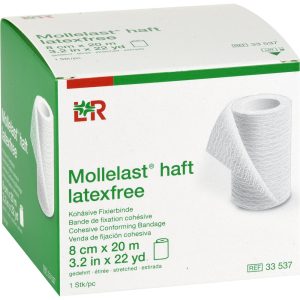 MOLLELAST haft Binden latexfrei 8 cm x 20 m weiß