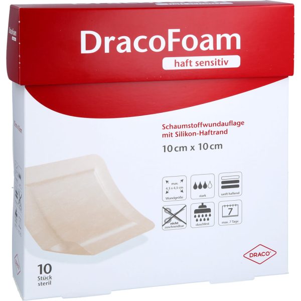 DRACOFOAM Haft sensitiv Schaumst.Wundie 10 x 10 cm