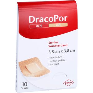 DRACOPOR Wundverband 3,8 x 3,8 cm steril hautfarben