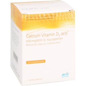 CALCIUM VITAMIN D3 acis 500 mg/400 I.E. Kautabletten