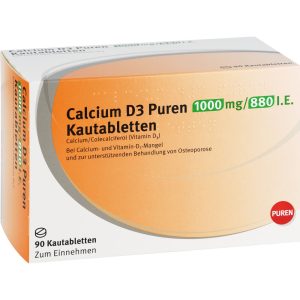 CALCIUM D3 Puren 1000 mg/880 I.E. Kautabletten