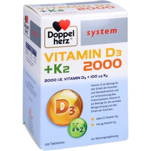 DOPPELHERZ Vitamin D3 2000+K2 system Tabletten