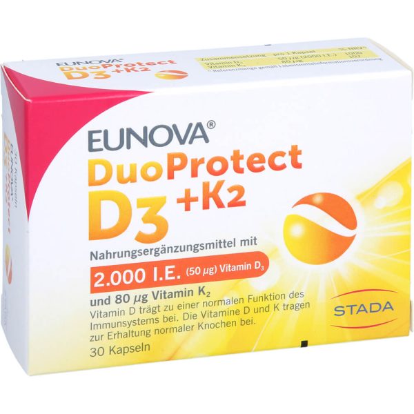 EUNOVA DuoProtect D3+K2 2000 I.E./80 µg Kapseln