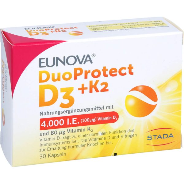 EUNOVA DuoProtect D3+K2 4000 I.E./80 µg Kapseln