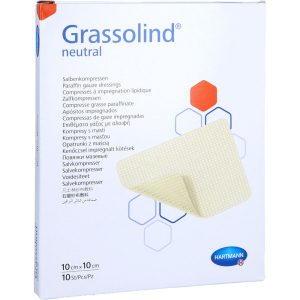 GRASSOLIND Salbenkompressen 10 x 10 cm steril