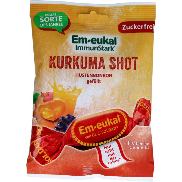 EM EUKAL Bonbons Kurkuma-Shot gefüllt zuckerfrei